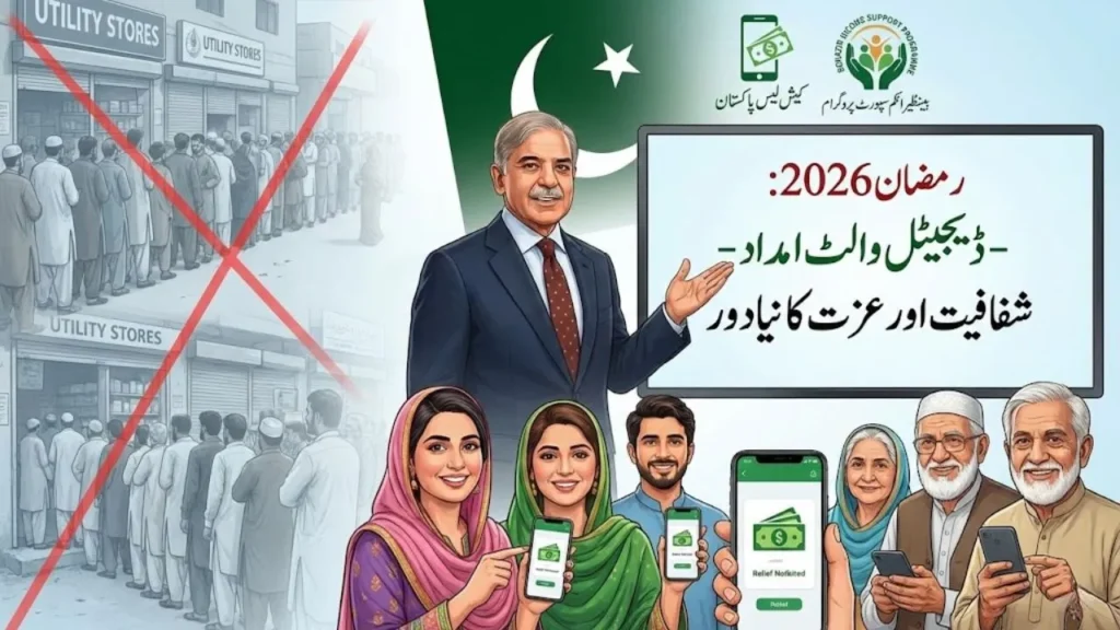 Prime Minister Shehbaz Sharif addressing a meeting on the 2026 Ramadan Relief Package, highlighting digital wallet disbursement for financial aid to poor and middle-class families in Pakistan
